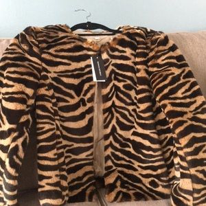 A faux fur coat from Banana Republic